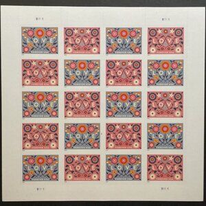2022 Love Flower Stamps 50 Books 1000 Stamps